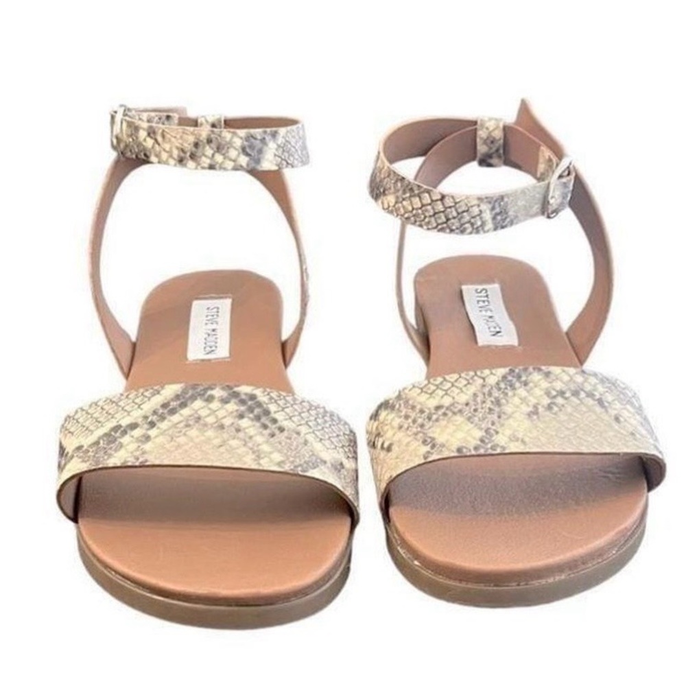 Like New Steve Madden Tan Snake Print Sandals